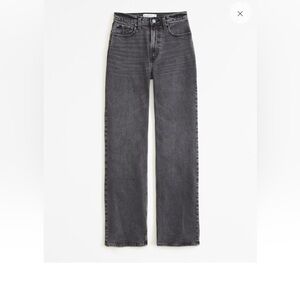 Abercrombie High Rise 90’s Relaxed Jeans Dark Grey Size 25/0 Regular
